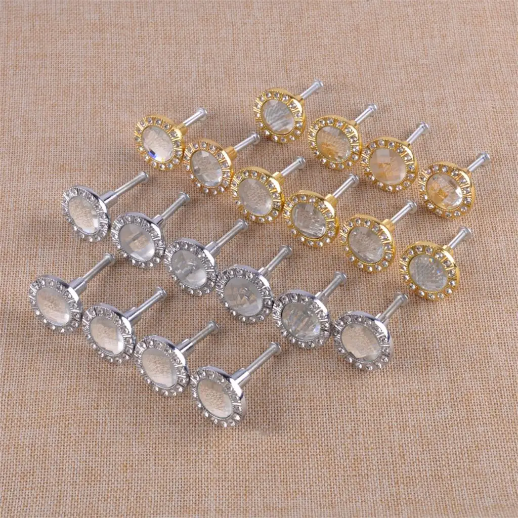 LETAOSK 10 шт. золото/серебро 30 мм Алмазная форма Хрустальное стекло ручка шкафа ящик