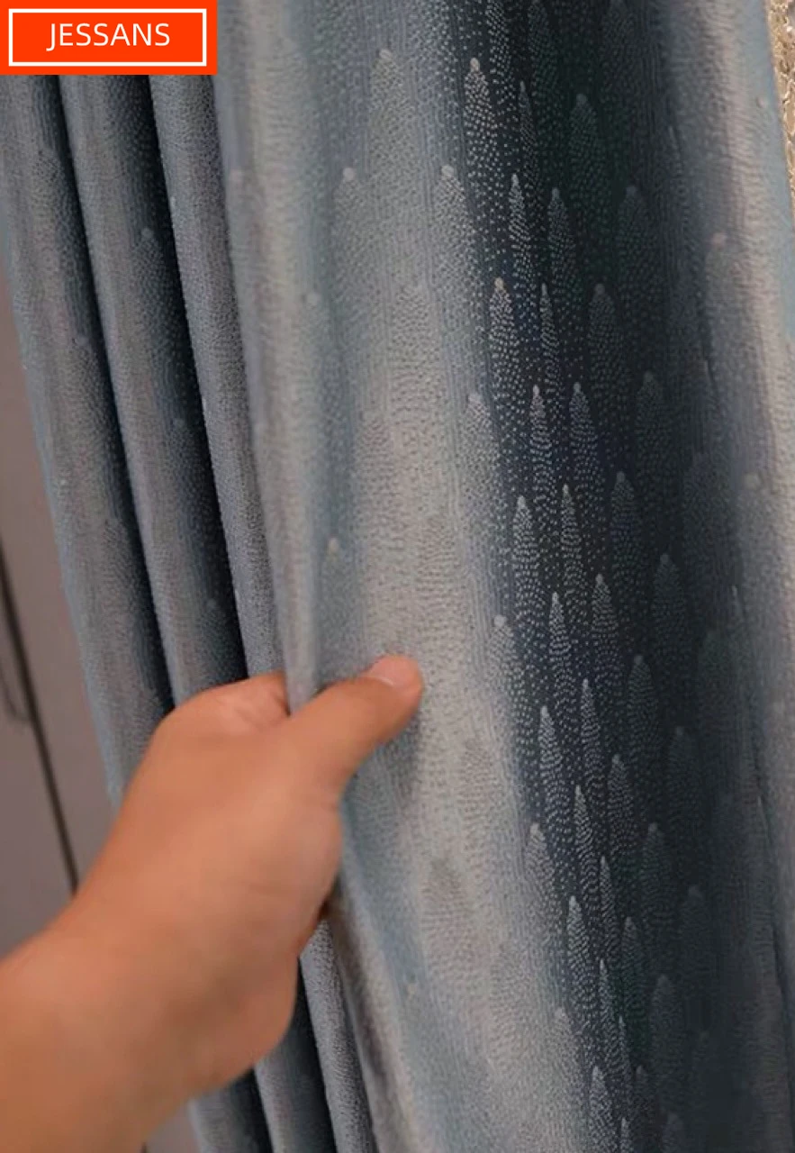 Шторы в европейском стиле для гостиной и спальни готовые оконные шторы синего