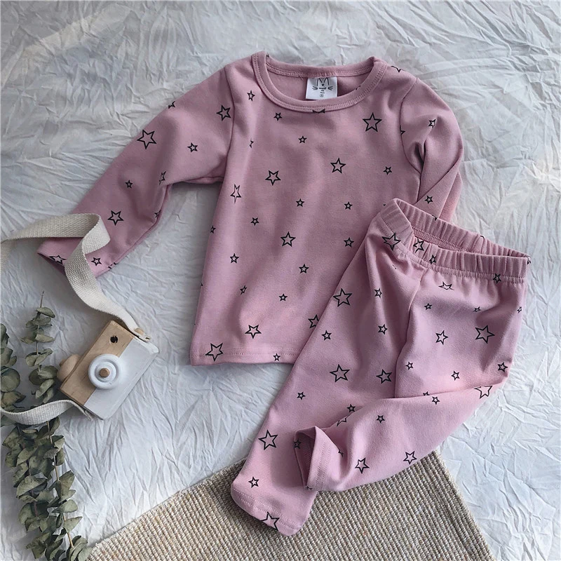 

MILANCEL 2020 baby sleepwear cotton baby girls pajama set Korean style infant boys sleep set