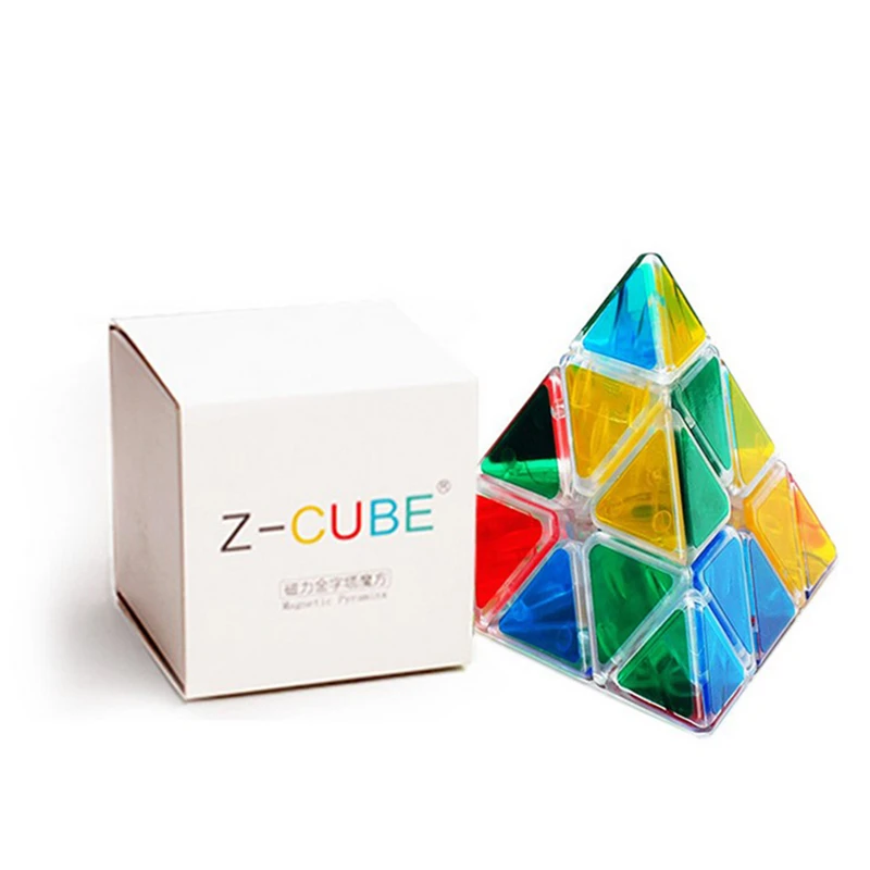 Магнитная Пирамида Z CUBE 3x3x3 магический куб без наклеек черный пазл игрушка для