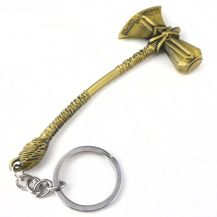 20 шт., брелок для ключей hero Thor Axe Hammer, Мстители, Бесконечная война, железный мужской молоток, Капитан Америка, llavero, брелок, ювелирные аксессуары - Цвет: Белый