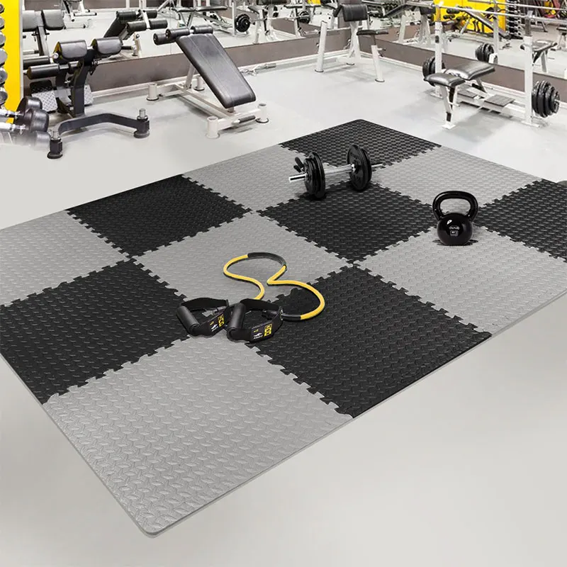 

12PCS 30*30cm EVA Leaf Grain Floor Sport Protection Gym Mat Non-Slip Soft Foam Splicing Rugs Thicken Shock Room Workout Yoga Mat