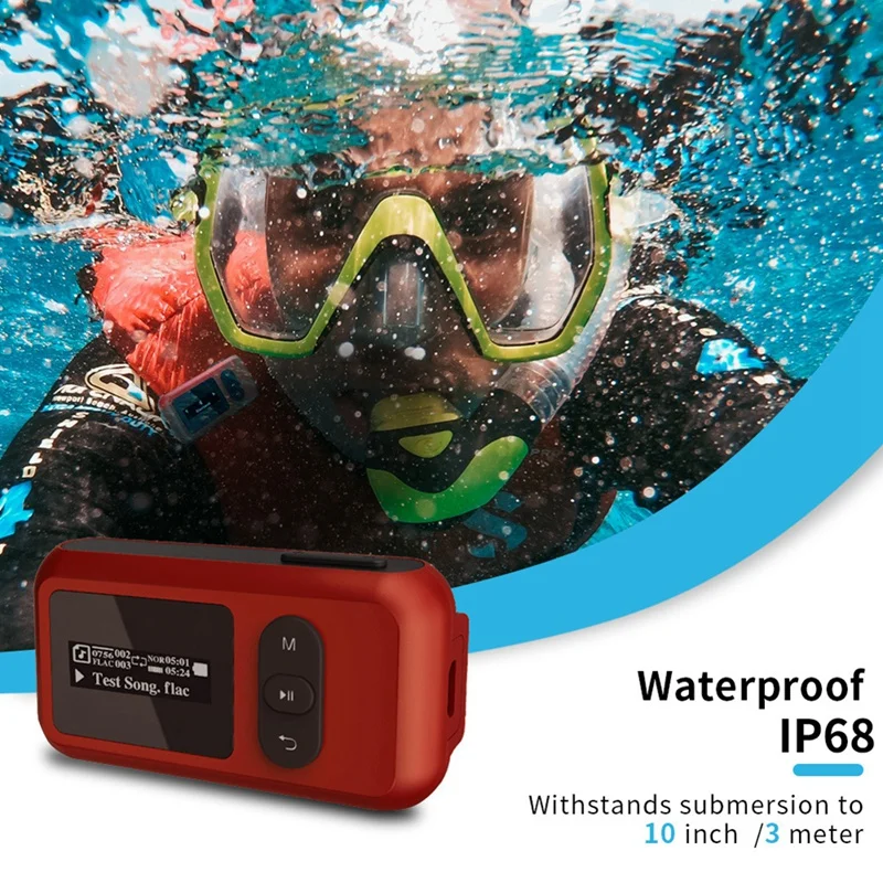 

IP68 Waterproof Swimming MP3 Player Underwater Diving Music Players Contact Screen Earphones with Pedometer