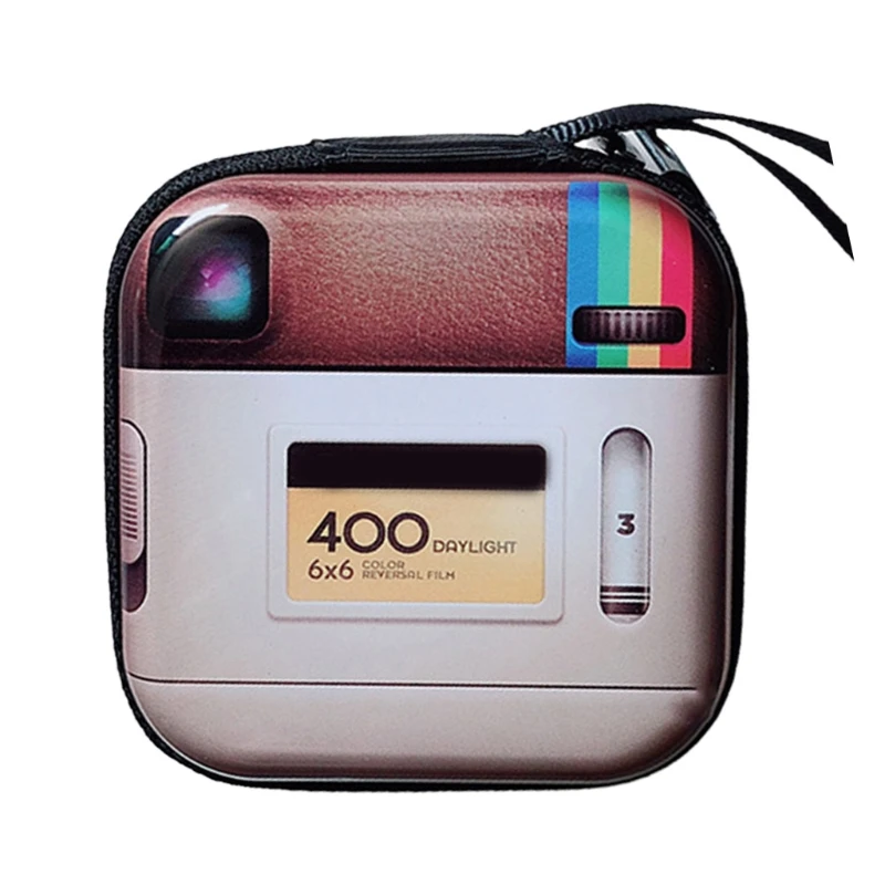 

H8WD Wallet Card Bag Creative Tinplate Coin Purse Earphone Storage Bag Mini Retro Record Tape Coin Purse Key Coin Pouch Bag