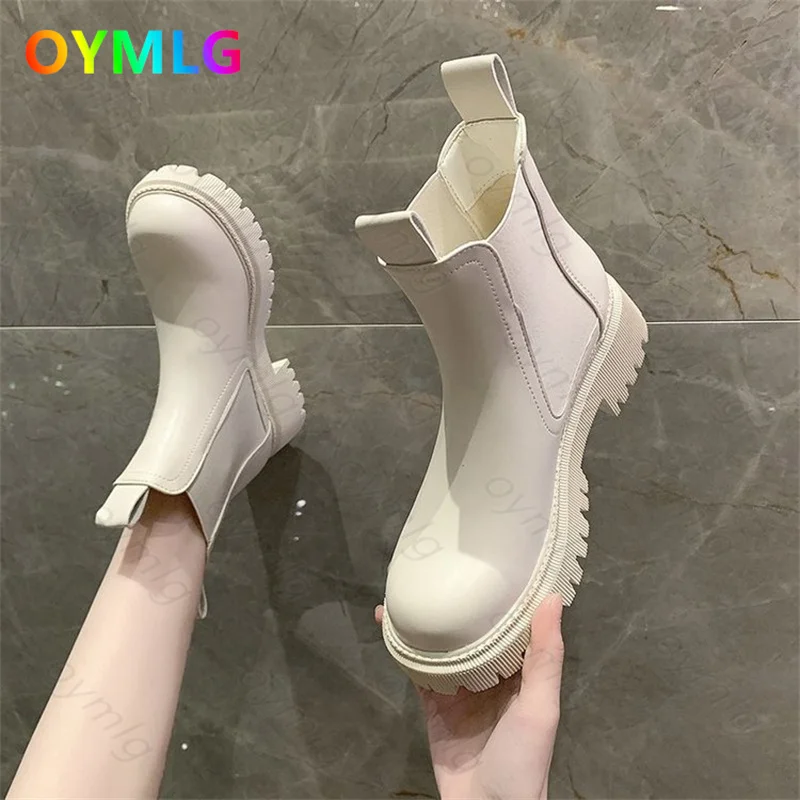 

Martin boots female British style 2020 new autumn and winter single boots tide ins thick-soled mid-tube Chelsea short boots