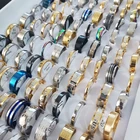 50 шт.лот Смешанное высококачественное кольцо из нержавеющей стали для мужчин и женщин модные ювелирные изделия Размер 16-21