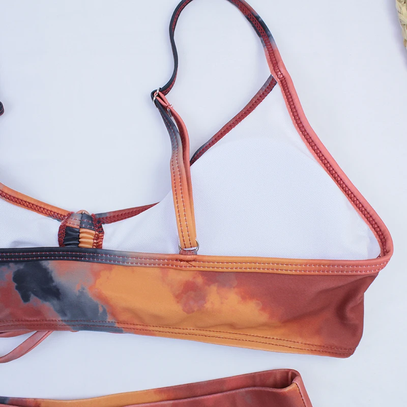 

Tie Dye Bikini Set With Skirt 3 Piece Set Swimsuit Women Push Up Padded Biquini Brazilian Summer Bathing Suit Swimwear 2021 New