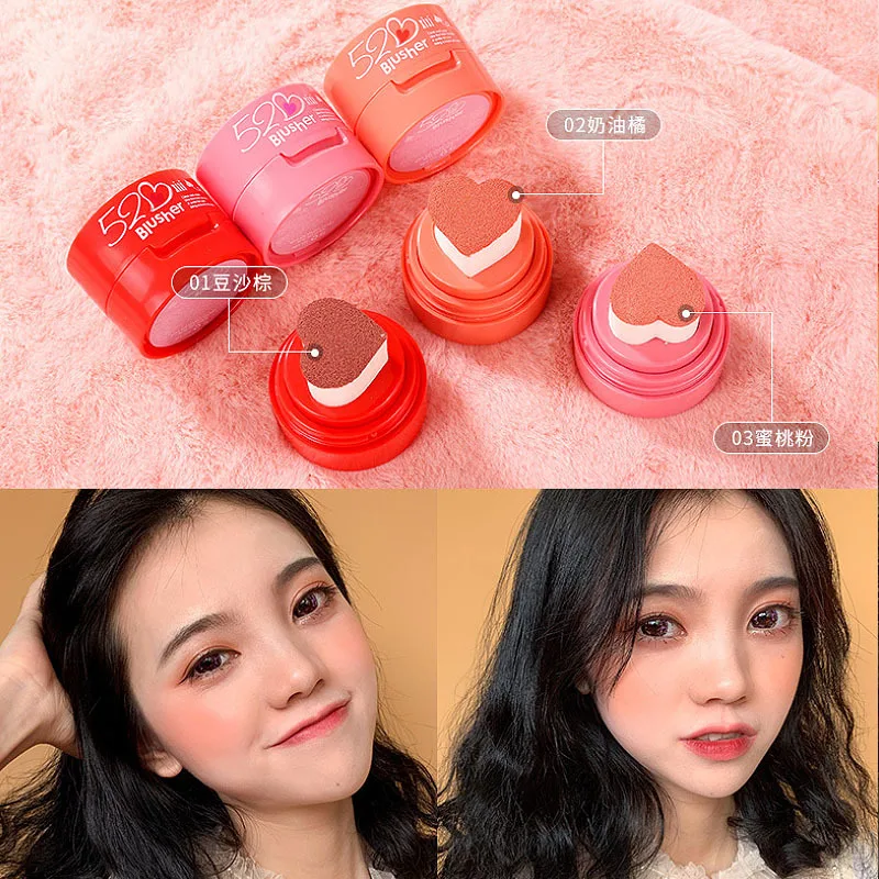 Натуральные Румяна для танцев пудра девочек лица с сердцем минеральная