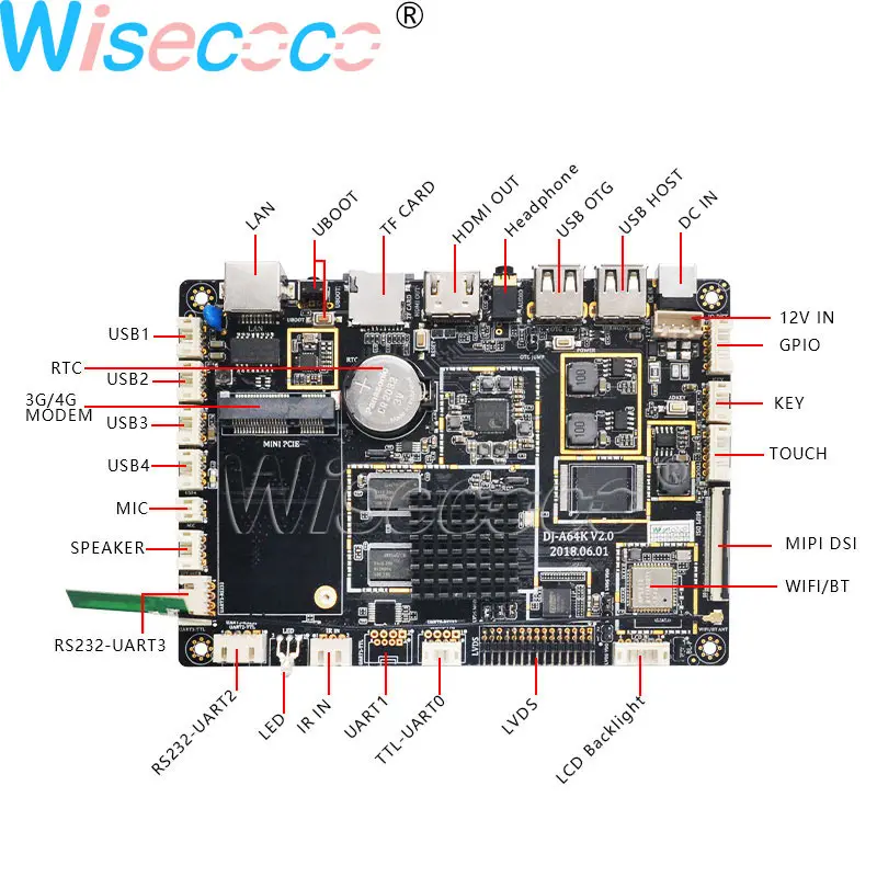 12.3-дюймовый IPS LCD-экран 1920 * 720 LVDS 50 контактная лента дисплей WIFI Bluetooth-совместимая Android система плата драйвера + емкостное касание.