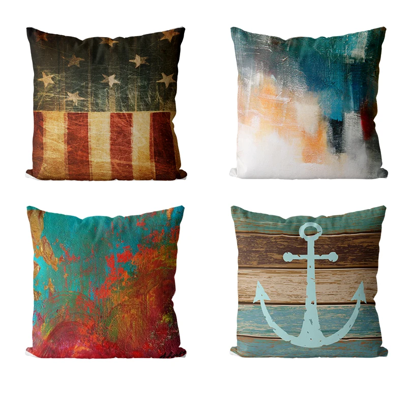 

Наволочки с масляной живописью, декоративная подушка для дивана, спальни, в американском стиле, удобная декоративная наволочка для домашне...