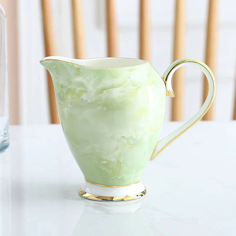 

Ceramic Gold Inlay Teapot Marbling Green Drinkware Coffee Cup Europe Ceramic Mug Sugar Bowl Creamer Coffee Tea Mug Coffeeware