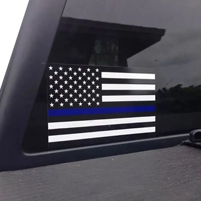 Наклейка на автомобиль американский Американский тонкий синий флаг наклейка |