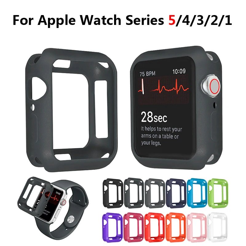 Чехол для часов Apple Watch 5 4 3 38 мм 42 мягкий силиконовый полноразмерный защитный