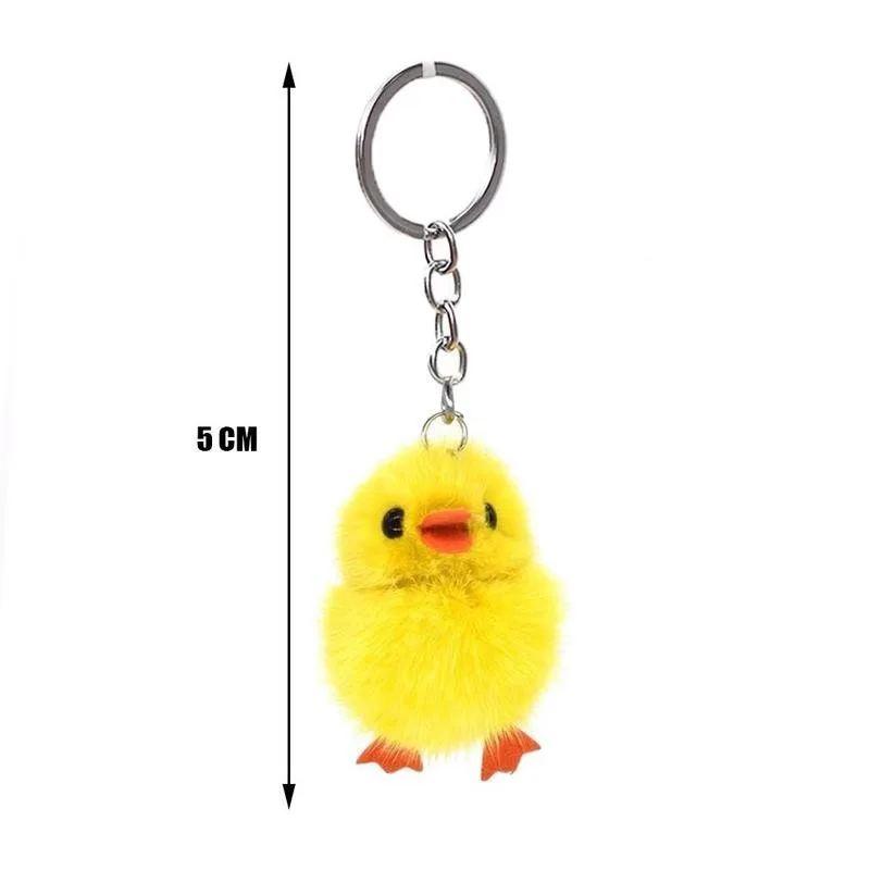 

1pcs Cute Chick Pendant Keychain Soft Stuffed Chick Doll Ornament Keychain Creative Mini Chick Animal Model Plush Toys Kids Gift