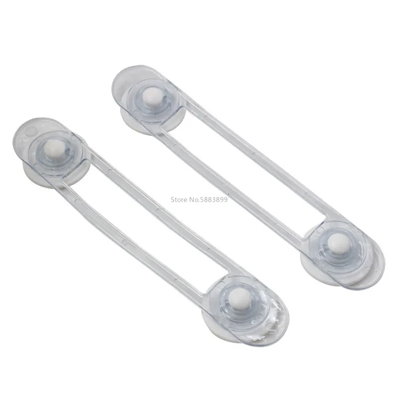 Cerradura de caj&oacute;n multifuncional para beb&eacute;, candado de seguridad para ni&ntilde;o, transparente, cintur&oacute;n suave Anti-pellizco, 2 uds.-2