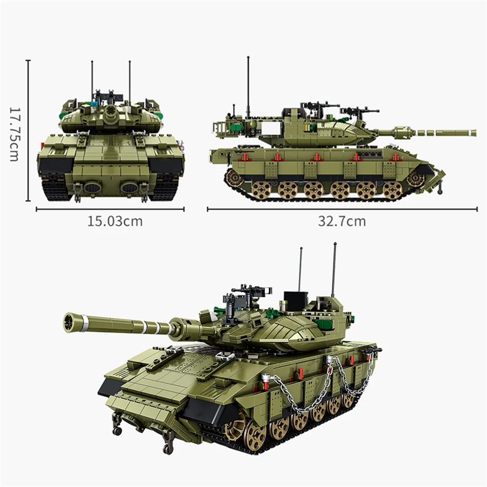 1730 шт. Детский конструктор основной боевой танк Merkava | Игрушки и хобби
