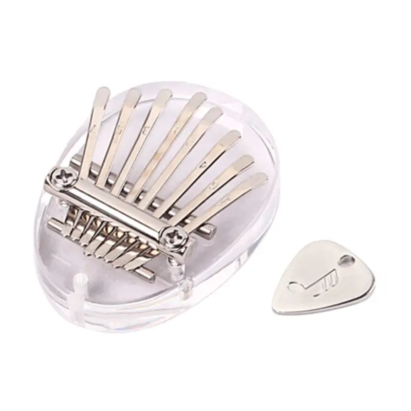 

8 Keys Kalimba Thumb Piano Finger Transparent Acrylic Wood Musical Instrument Y4UB