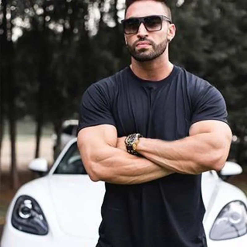 2020 компрессионная футболка джоггеры Спортивная облегающая мужские