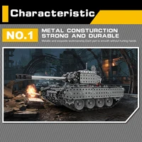 Металлический конструктор, 952 детали  гусеничный танк на пульте управления. #3
