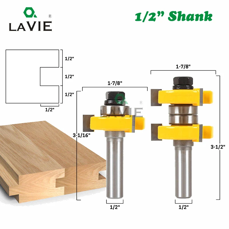 Набор фрез для деревообработки хвостовик 1/2 дюйма 12 мм 2 шт. | Инструменты