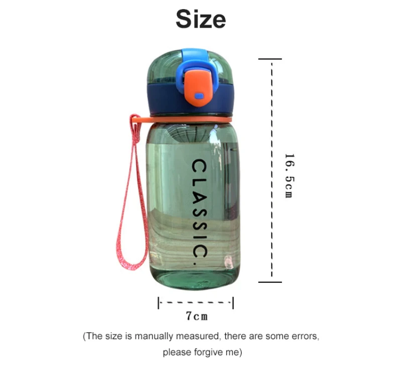 

400ml Plastic Cups Water Bottles Outdoor Sports Fitness Handy Cup Student Leakproof Kettle Milk Shake Bottle Fashion Bottle