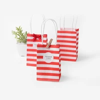 hardiron korean small candy color striped white kraft paper bag wholesale mini gifts portable bags custom