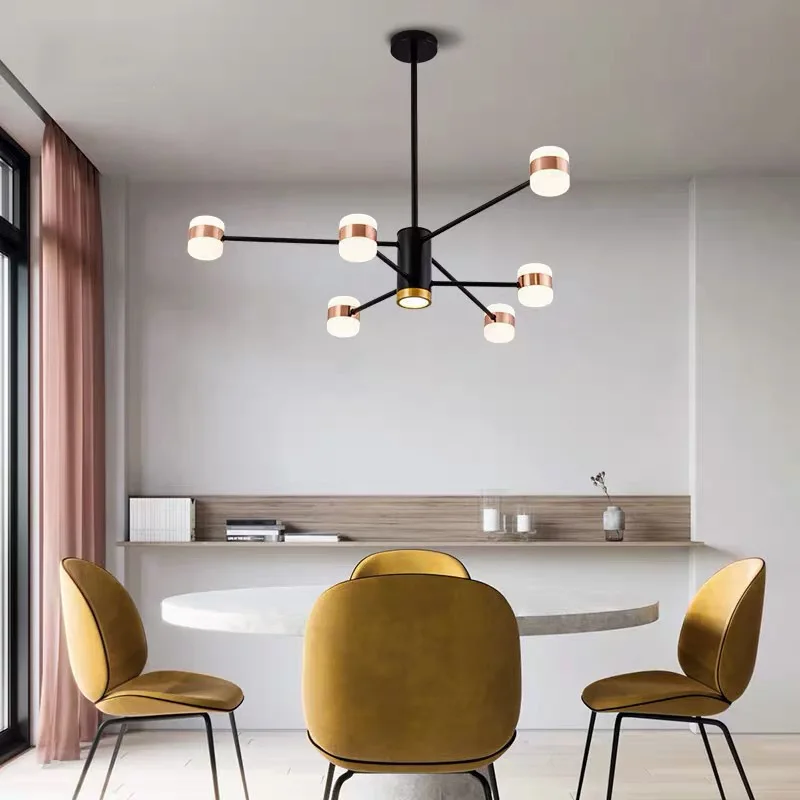LukLoy NEW Nordic Simple Chandelier Study Suspension Art Lamp Bedroom Living Room Decoration Acrylic LED Light | Лампы и освещение