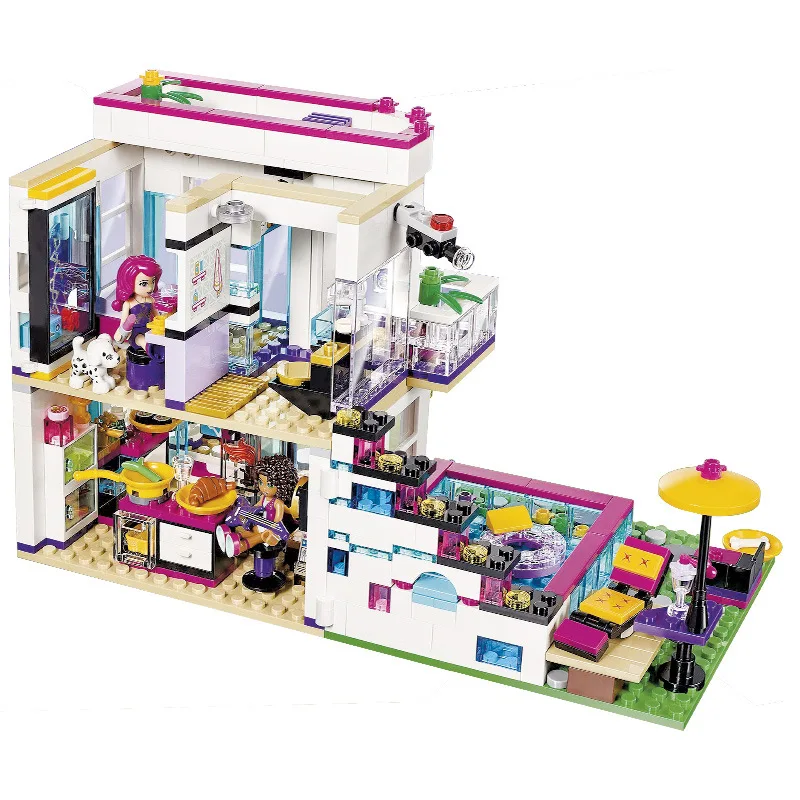 760pcs Pop Star Livi's House Building Block Compatible 41135 Friends For Girls Figures Bricks Educational Toys Children | Игрушки и