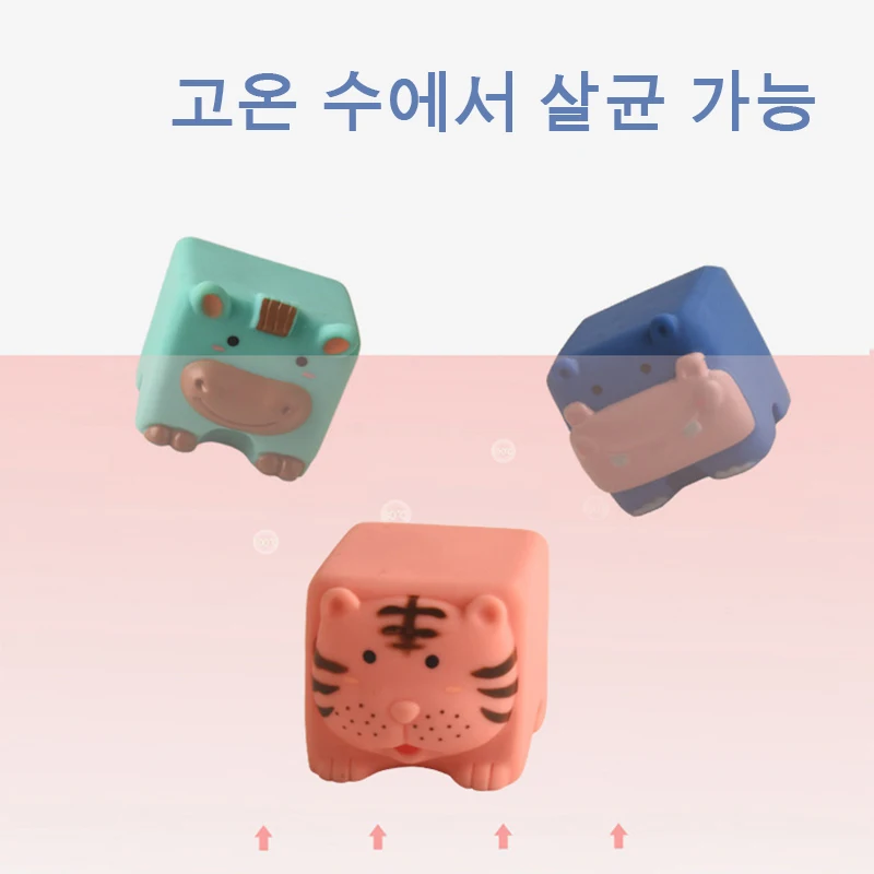 

6pc Baby Grasp Toy 0-12 Months Soft Building Block Baby Grasp Teething Toy Montessori Rattle Teether Sensory Bath Toy Stacking