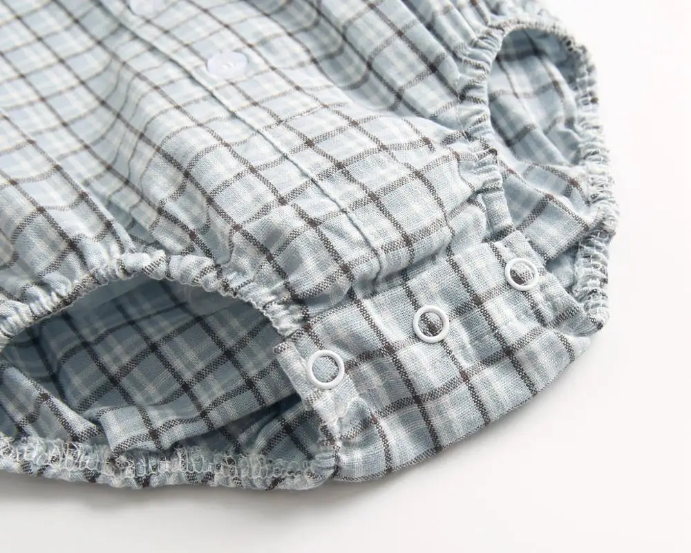 

Autumn Spring Newborn Baby Boy romper Korean long-sleeved romper Plaid baby romper Gentleman baby jumpsuit