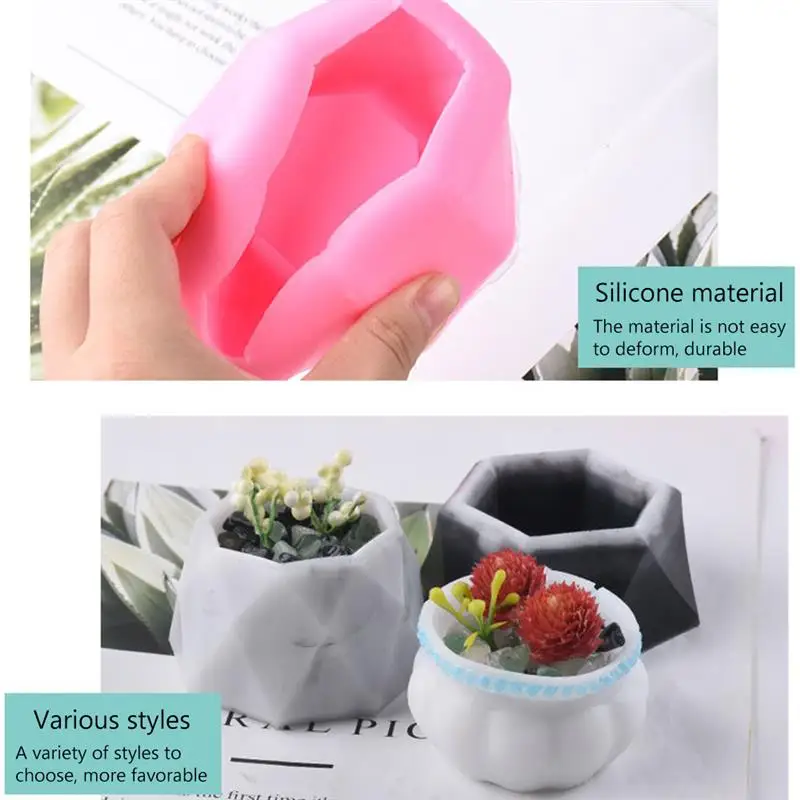 Силиконовые Цветочный горшок для суккулентов десерт ледяной куб DIY подсвечник в
