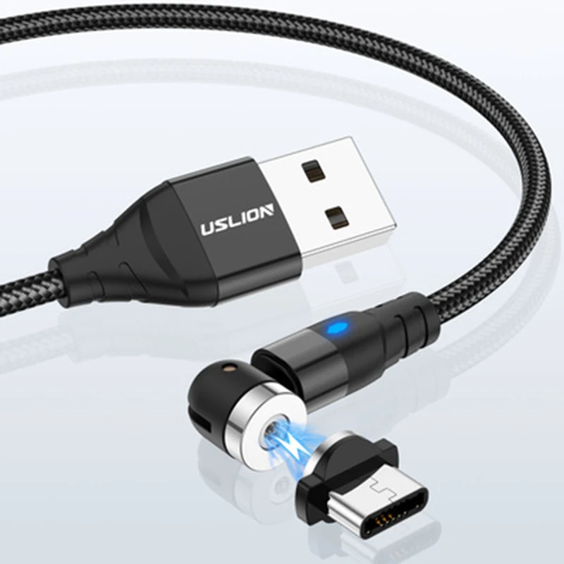Хит продаж! 540 вращаться Магнитный Кабель с разъемом Micro USB Type C кабель для зарядки