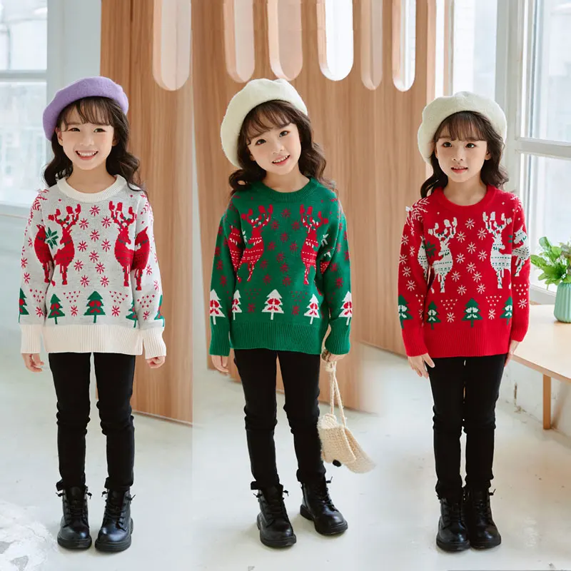 

Spring & Autumn Kid Clothes Knitted Sweater Casual Children Outfits Girls Knit Sweaters Long Sleeve Girl Winter Clothes 3-7Years