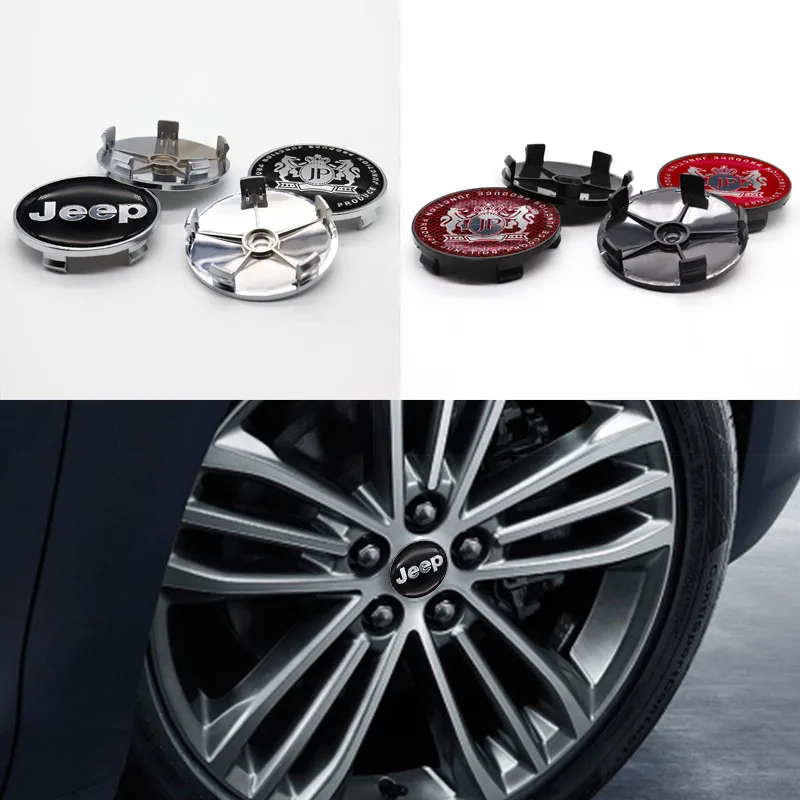 

Car parts 4pcs 68mm wheel hub cover center wheel sticker car logo, suitable for Jeep- personalized modification parts