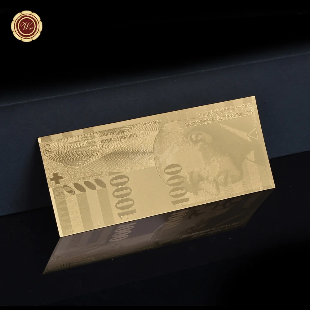 WR 6 шт./лот золотые швейцарские банкноты с рамкой серебряные Поддельные Банкноты