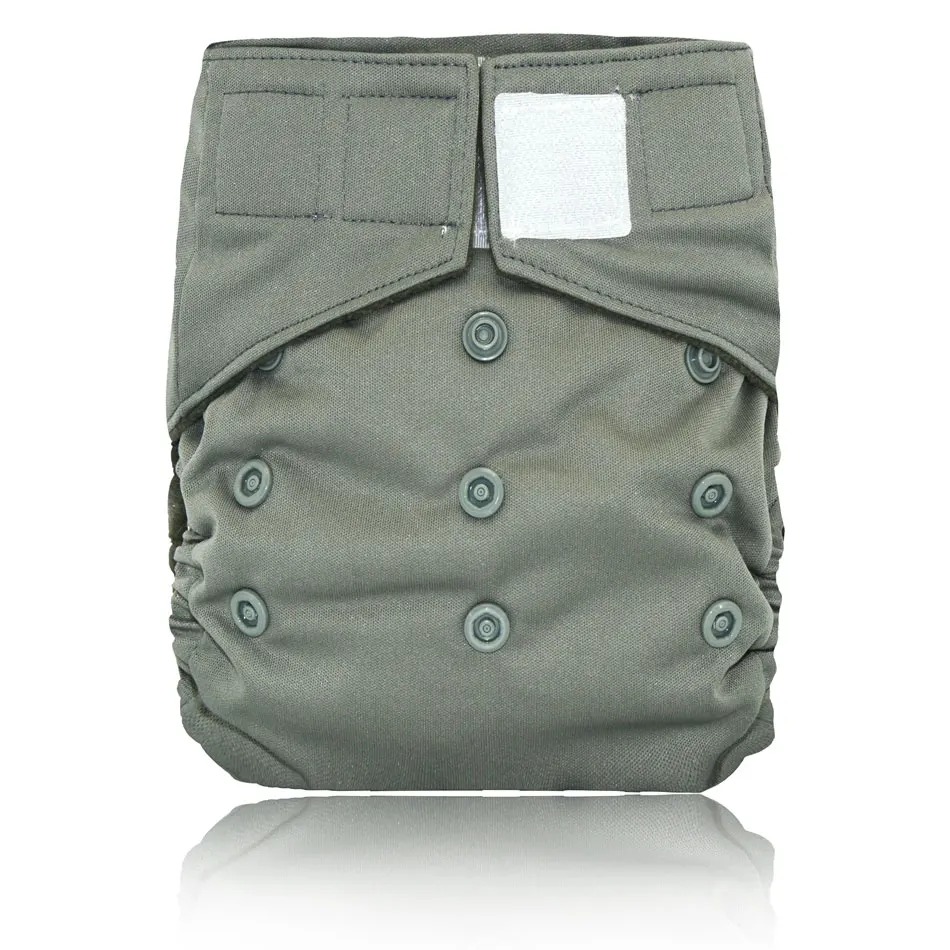 grey Happy Flute OS обновленный ночной AIO тканевый подгузник с вшитой вставкой, угольный бамбуковый внутренний, s m l регулируемый, высокий абсорбирующий Не громоздкий - Цвет: grey