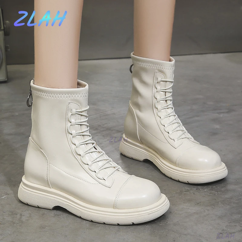 

Женские короткие ботинки на шнуровке, Размеры 35-40