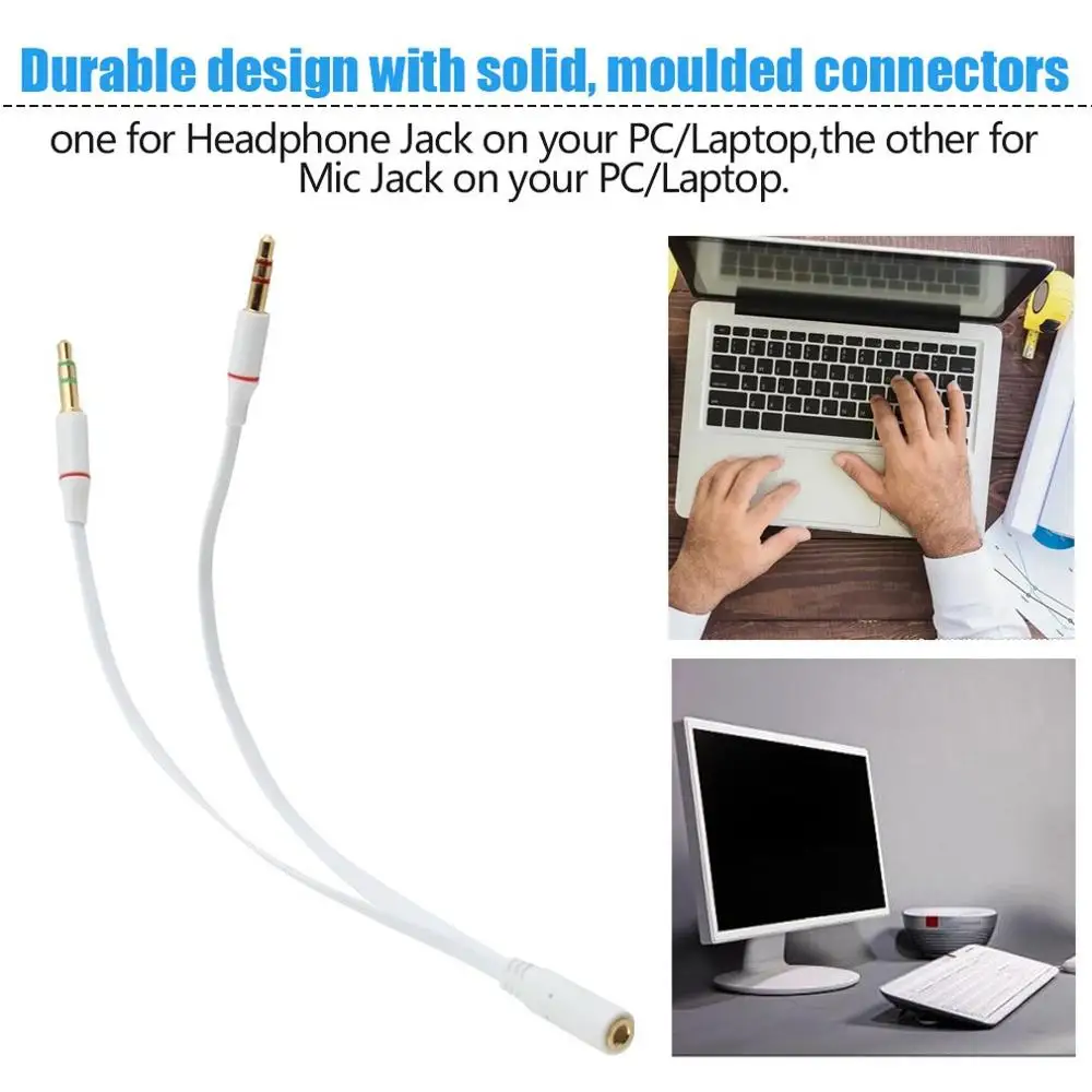 Универсальный 3 5 мм Женский до 2 штекер наушников с микрофоном аудио Y сплиттер