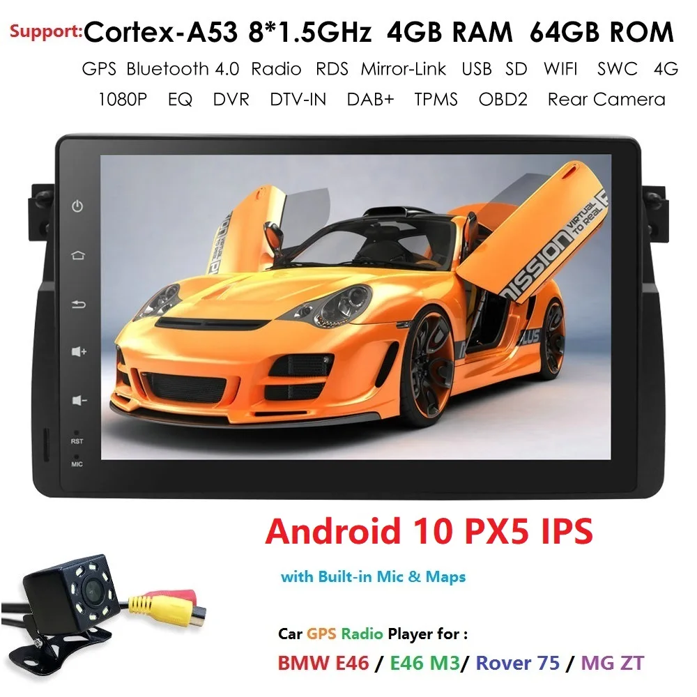 9 &quotAndroid 10 4/8Core DSP IPS Автомобильный GPS плеер для bmw E46 M3 навигация wifi радио bluetooth SWC Canbus
