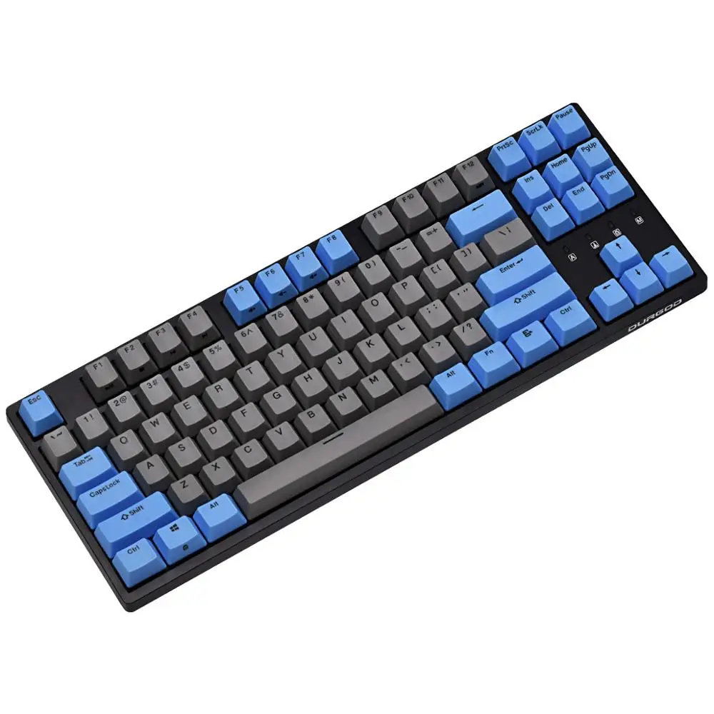 Механическая клавиатура Durgod K320 87 клавиш TKL PBT Doubleshot Cherry MX коричневая синяя красная