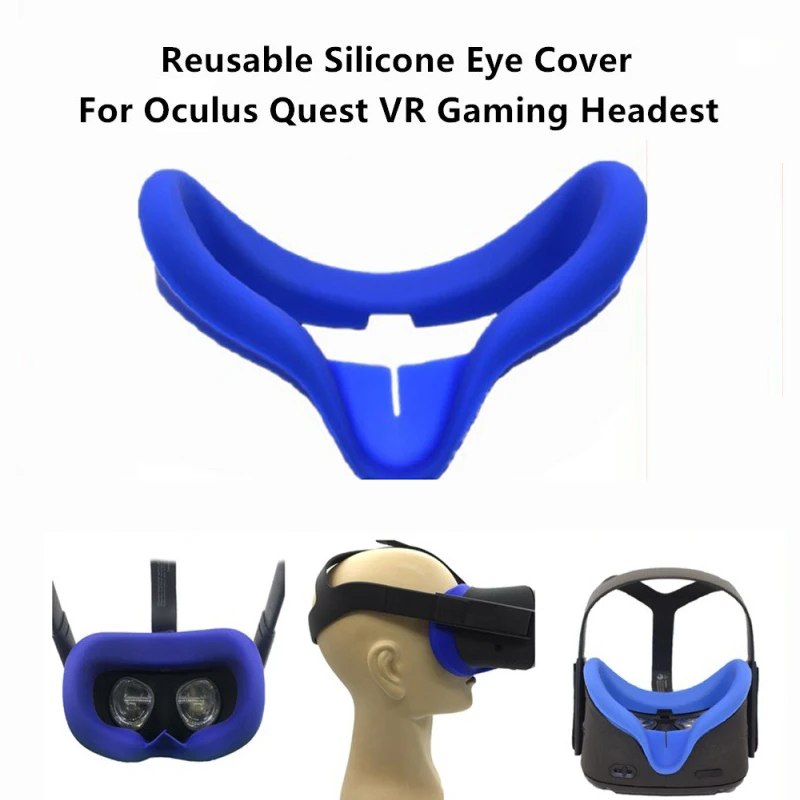 

New Soft Anti-sweat Silicone Eye Mask Cover for Oculus Quest 2 VR Glasses Unisex Light Blocking Anti-leakage Face Eye Cover Pad