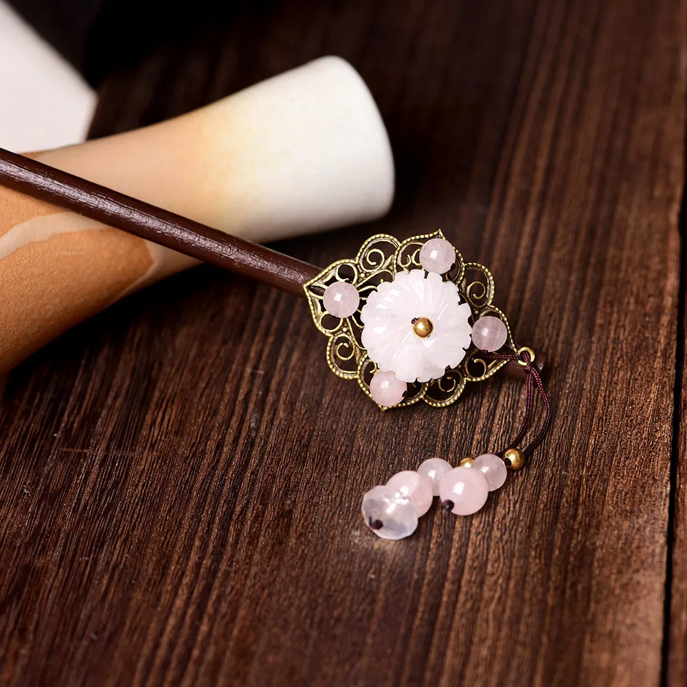 Ретро Цветной Медный цветной глазурью кулон палочки для волос темпераментный