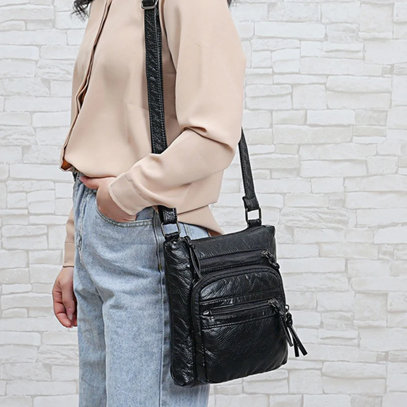 

Мягкая повседневная женская сумка, белый кожаный саквояж на плечо, регулируемый карман для женщин, Дамский мессенджер