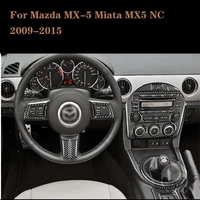 fit for mazda mx 5 miata mx5 nc 2009 2015 carbon fiber sticker central control ac cd panel dashboard copilot decorative strips