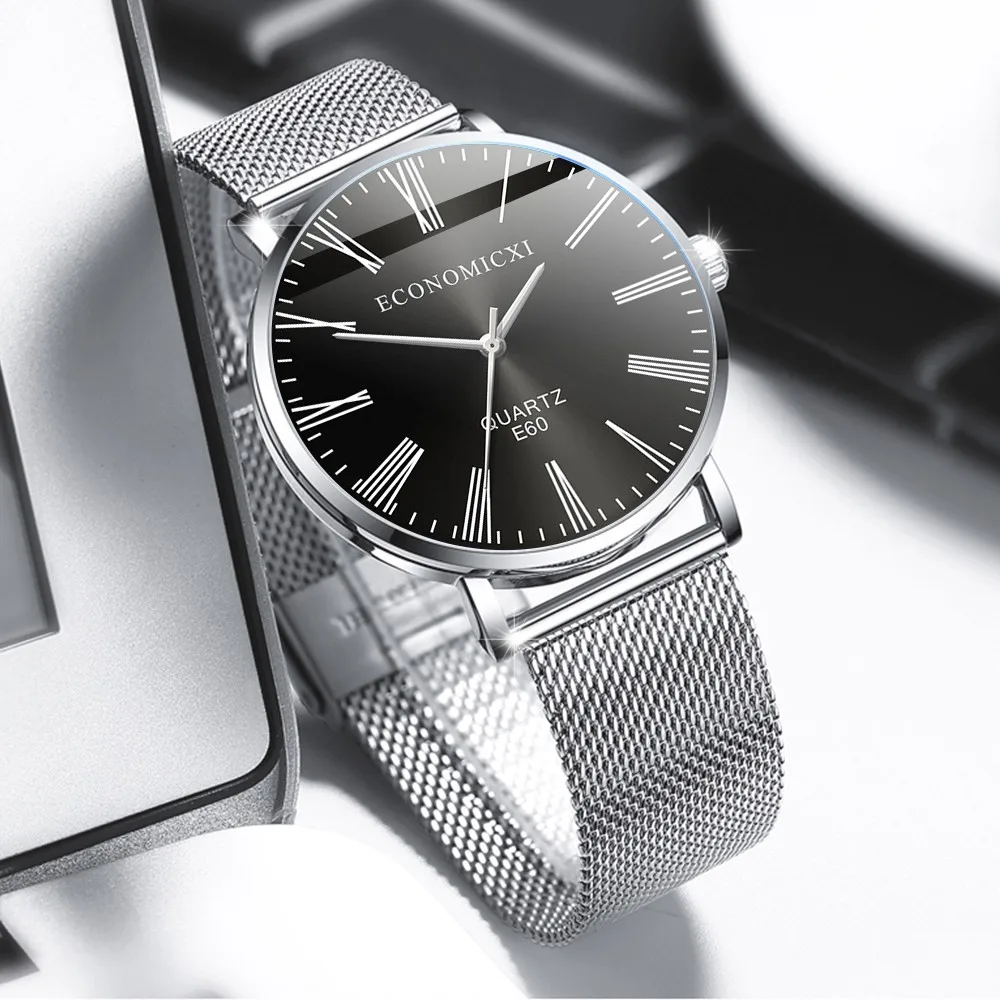 

Men Watch Men's Fashion Simple Business Watch Simple Stainless Steel Mesh Belt Wild Men's Quartz Mens Watches Reloj Hombre
