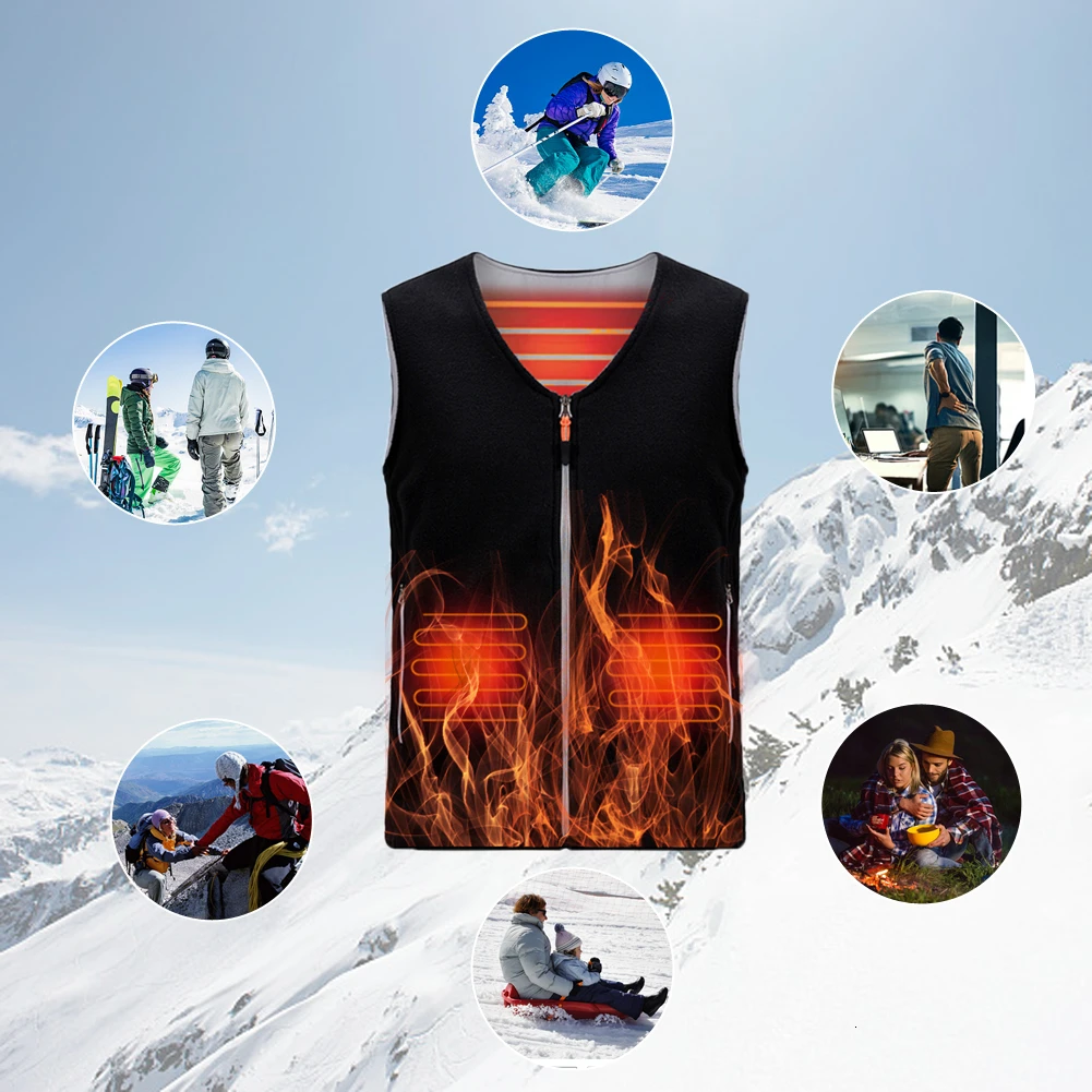 Теплый жилет куртка пальто USB перезаряжаемая Тепловая ткань для женщин/мужчин