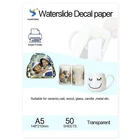 50 листов А5 прозрачная водная горка переводная бумага для струйных принтеров прозрачная струйная Премиум печать бумага для чашек