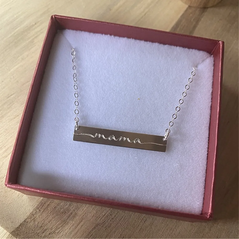 Персонализированное ожерелье с золотистым стержнем подарок на день матери