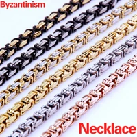 468mm mens byzantine necklace solid stainless steel chain best gift punk hip hop boys accessories party jewelry hot sale