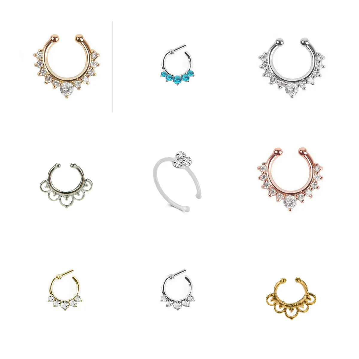 Горячая Распродажа женская сексуальная бирюза нержавеющая сталь серьга в нос